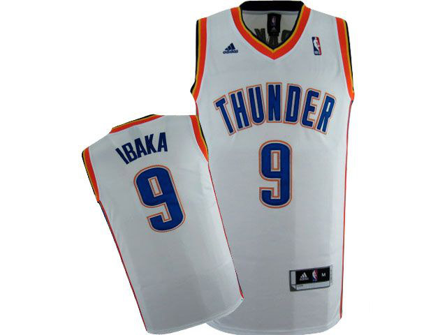 Fashion Trend NBA Oklahoma City Thunder Ibaka 9 Swingman Home Adidas Jersey Whites